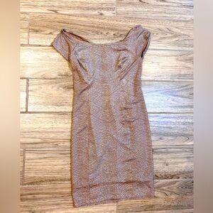 Guess LosAngeles gold metallic bodycon party dress